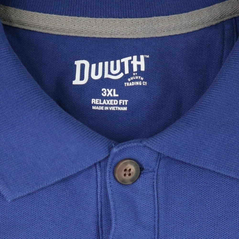 Duluth Trading Co Polo Shirt Mens 3XL Blue Pocket Relaxed Fit Workwear